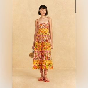 Farm Rio Mixed Fruits Paradise Midi Dress NWT